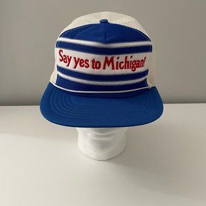Vintage snapback hat, Say Yes to Michigan!